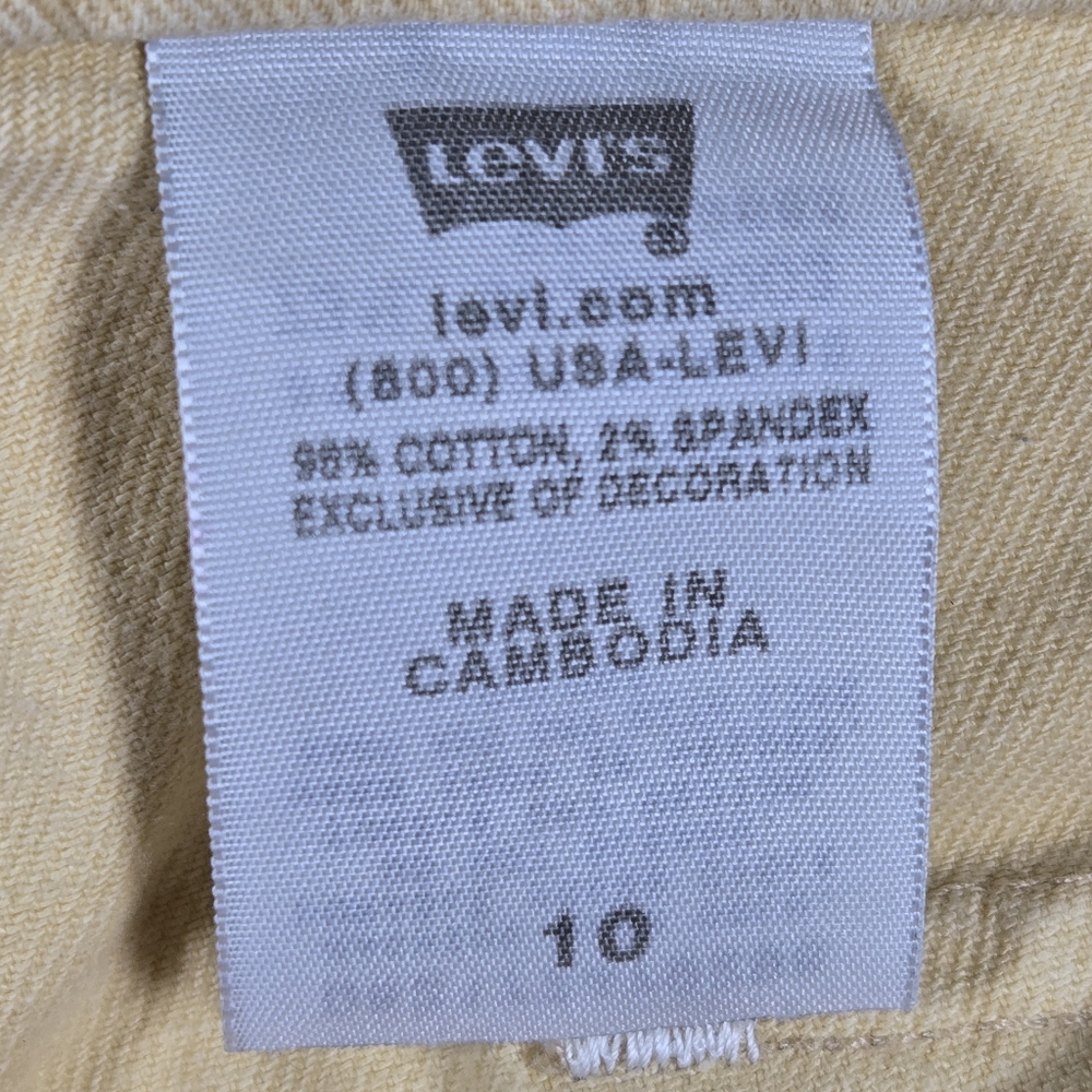 Levi's 545 Y2K Yellow Cotton Stretch Denim Jean Shorts Womens Size 10 - Picture 7 of 13